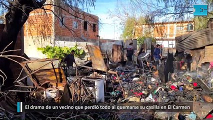 El drama de un vecino que perdió todo al quemarse su casilla en El Carmen
