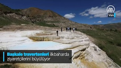 Başkale travertenleri ilkbaharda ziyaretçilerini büyülüyor