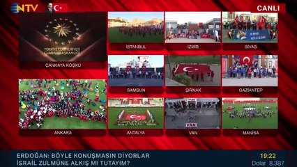 Cumhurbaşkanı Erdoğan, kendisi tarafından 19:19'a çağrı yapılan İstiklal Marşı okumasına geç katıldı