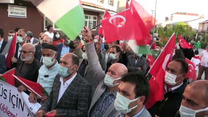 AĞRI - İsrail'in Filistin'e yönelik saldırıları protesto edildi