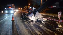 Son dakika haberleri: Tekirdağ'da korkunç kaza: Yolun ortasındaki dev boruya çarpıp kanala düştü- Dev brou ile kanalın arasında sıkışan aracın sürücüsü ağır yaralandı