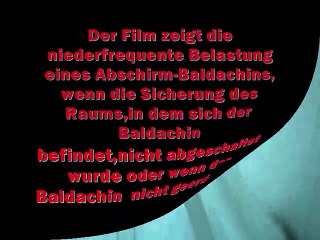 Shielding canopy against electrosmog low-frequency exposure , Abschirmbaldachin gegen Elektrosmog , niederfrequente Belastung