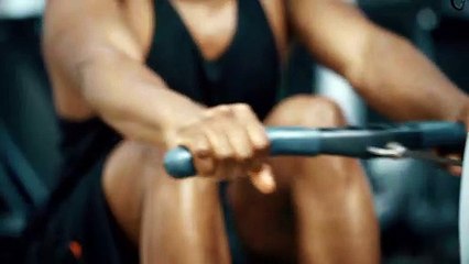 Slow Motion Rower in Gym