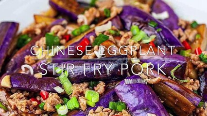 Eggplants and pork stir fry
