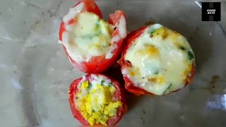 Egg in Tomato Cups | Egg in Tomato Breakfast | Snacks with Egg | Snacks to make at home