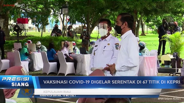 Presiden Tinjau Pelaksanaan Vaksinasi Covid-19 Massal di Kepulauan Riau