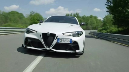 The new Alfa Romeo Giulia GTA in Trofeo White Driving Video