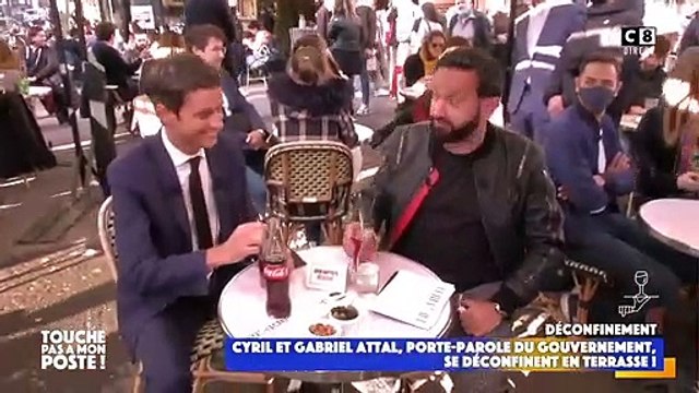 Cyril Hanouna prend un verre avec le porte-parole du gouvernement Gabriel Attal et décide de payer l'addition de toute la terrasse !