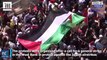 Palestinians protest against Israeli airstrikes on Gaza Strip