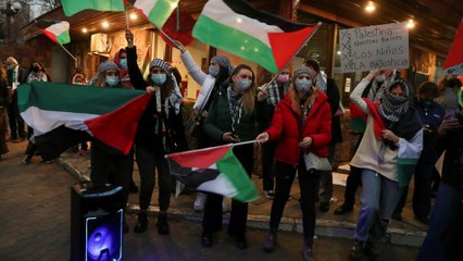 Chileans protest in Santiago in solidarity with Palestine