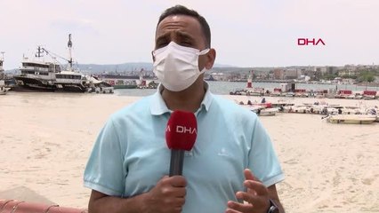 Tekirdağ'da balıkçı barınağı salya ile kaplandı