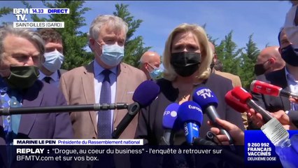 Manif police: Marine Le Pen affirme ne pas fonder son opinion "sur les divagations de monsieur Mélenchon et de l'extrême gauche"
