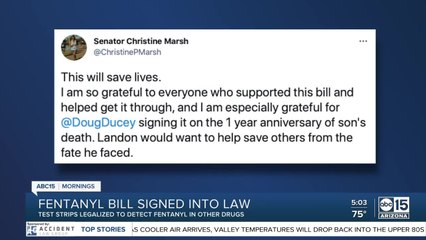 Arizona governor signs bill legalizing drug-testing strips