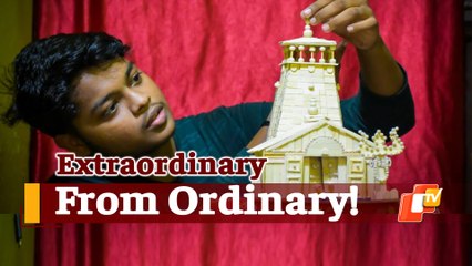 Odisha Youth Builds Miniature Replica Of Kedarnath Temple With Ice Cream Sticks