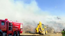 Afyonkarahisar'da pelet yakıtı üretilen tesiste yangın çıktı