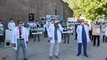 Kayseri'de sağlık çalışanları İsrail'in Filistin'e yönelik saldırılarını protesto etti
