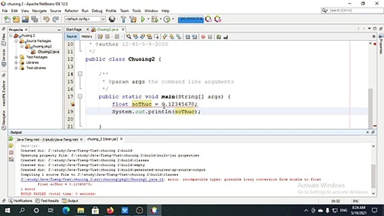 Biến và kiểu dữ liệu, Variables and Data types, Học lập trình Java cơ bản bằng Tiếng Việt