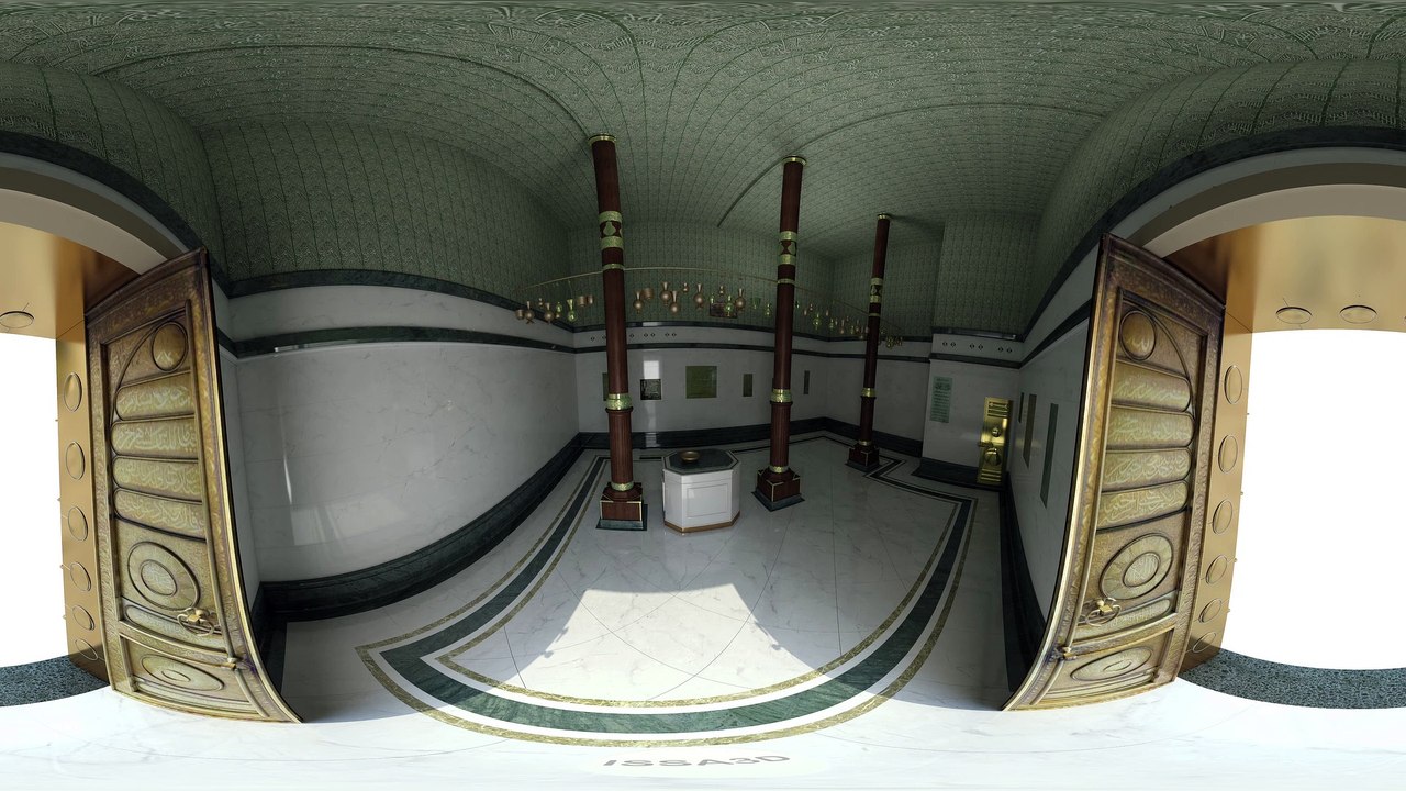 4K Inside Kaaba 360° - from the side of the doo...