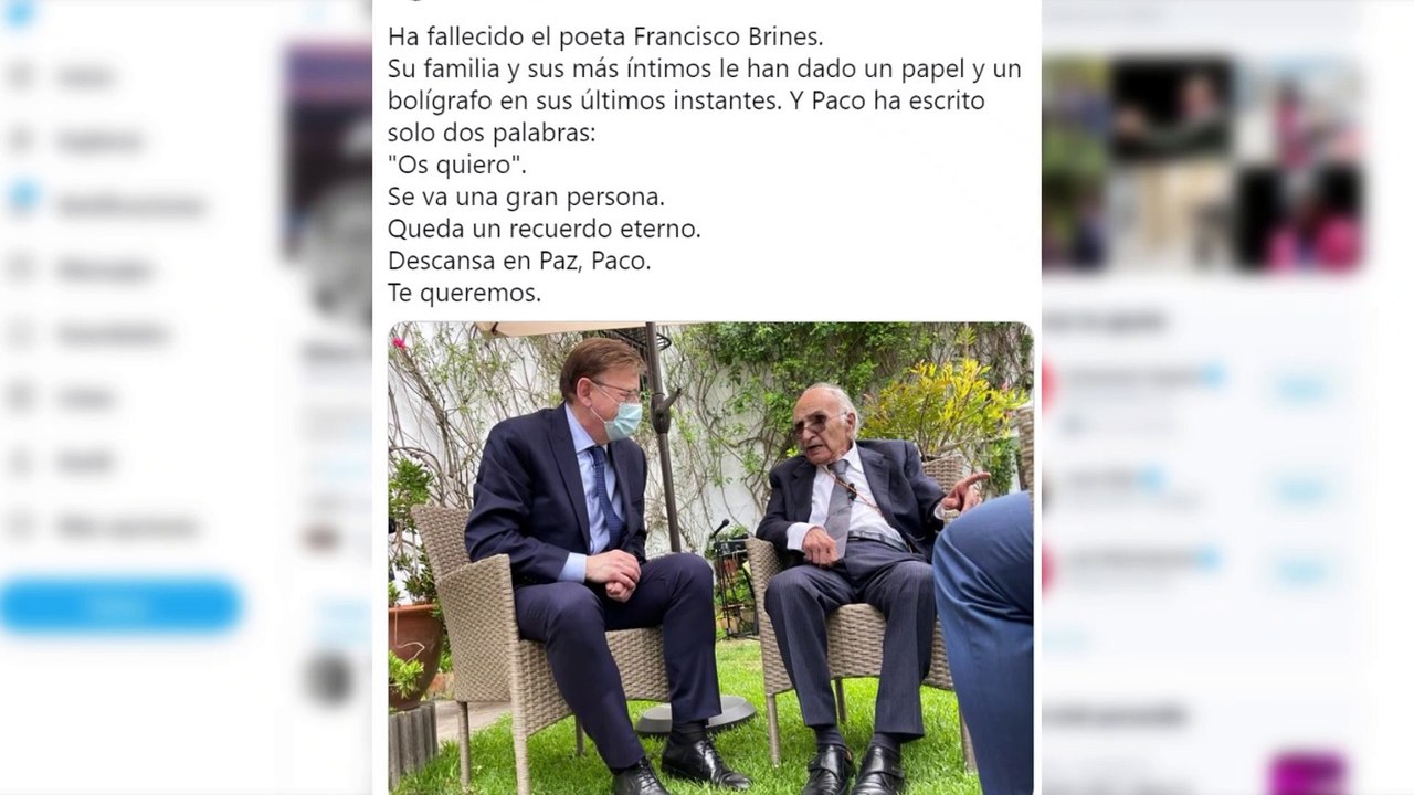 Muere el poeta Francisco Brines, último Premio Cervantes