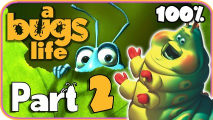 Disney A Bug's Life Walkthrough Part 2 (N64, PS1) 100% Tunnels + Thumper Boss