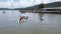 เรือขนส่งหมูตราดไปเวียดนามล่มกลางทะเลคลองใหญ่หลังหลงร่องน้ำ หมู200 ตัวตายรอดเพียงตัวเดียว (คลิป)