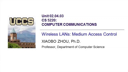 Wireless LANs- Medium Access Control
