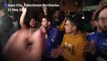 Palestinians in Gaza celebrate on streets as ceasefire comes into force