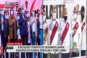 Debate Presidencial: 6 bloques temáticos desarrollarán equipos de Fuerza Popular y Perú Libre