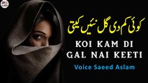 Koi Kam Di Gal Nai Keeti By Saeed Aslam | Punjabi Poetry WhatsApp status | Poetry status
