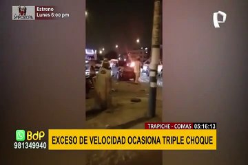 Exceso de velocidad ocasiona triple choque en Trapiche