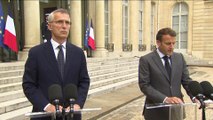 PARİS - NATO Genel Sekreteri Stoltenberg, Fransa Cumhurbaşkanı Macron ile bir araya geldi