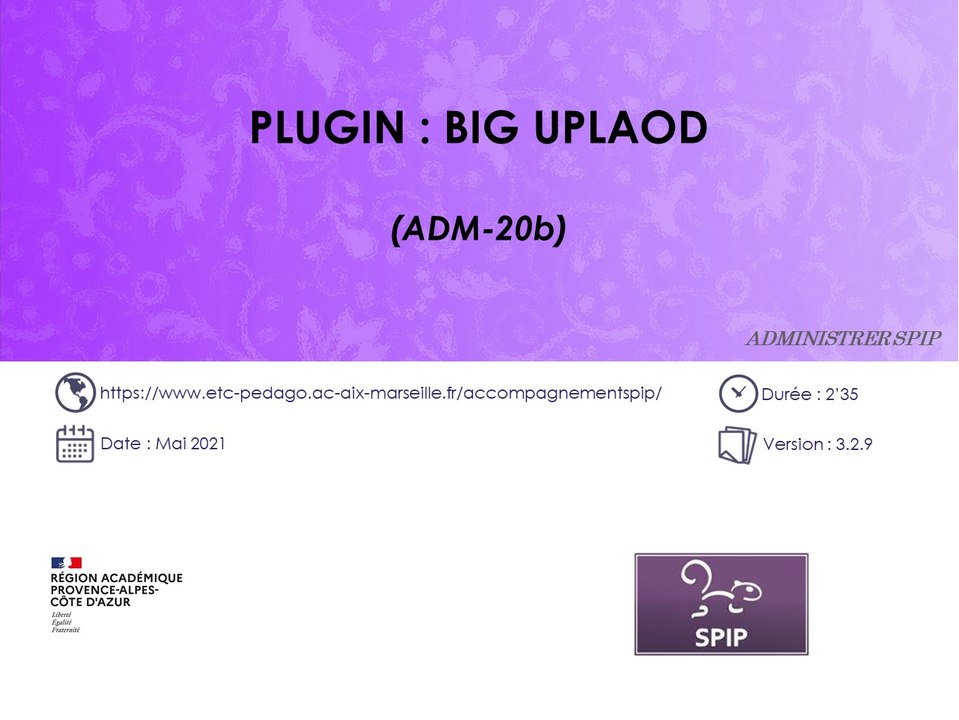 Plugin Big Upload d'un site SPIP