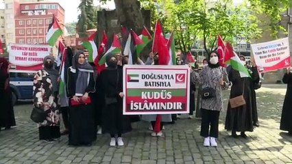 TRABZON - İsrail'in Mescid-i Aksa'ya yönelik saldırıları protesto edildi