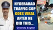 Hyderabad traffic cop's act of kindness wins hearts and praise| Video goes viral | Oneindia News