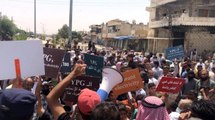 Son dakika haber! Suriye'nin kuzeyinde rejim ve terör örgütüne protesto