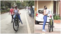 Janhvi Kapoor Snapped Cycling Across Town