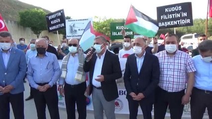 "Boyabat Kudüs'e Umut Ol" konvoyunda İsrail, protesto edildi