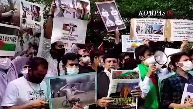 Ratusan Polisi Jepang Hadang Demonstran Aksi Dukung Palestina Menuju Kedubes Israel Di Tokyo