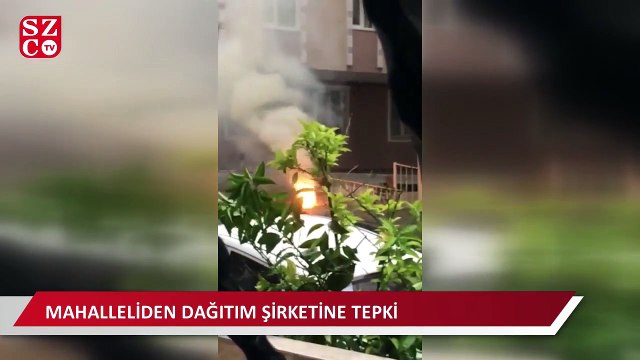 Kaldırımdan yükselen alevler ve patlama sesleri mahalleyi tedirgin etti