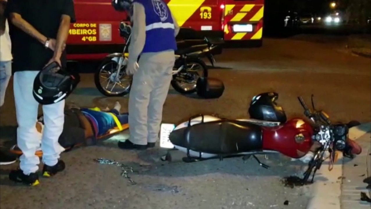 Duas motos se envolvem em acidente de trânsito no Jardim Nova Cidade