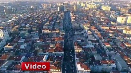 Çöken bina havadan görüntülendi