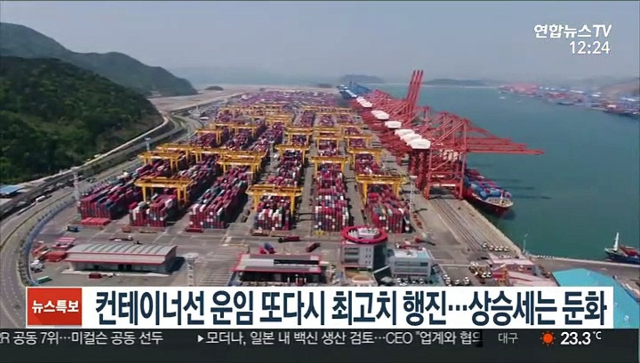 컨테이너선 운임 또다시 최고치 행진…상승세는 둔화