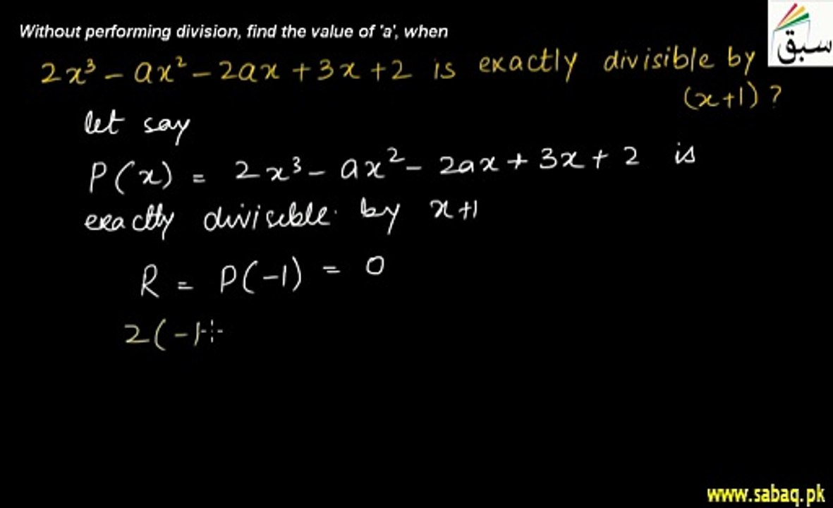 2. Problem 1 Remainder Theorem