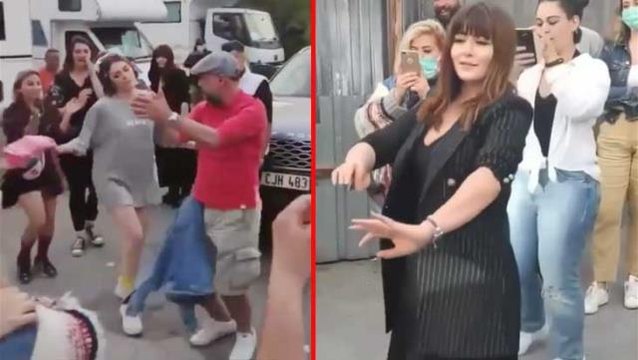 Masumiyet dizisinin başrol oyuncuları, sette göbek atarak kurtlarını döktü