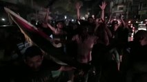 Miles de palestinos celebran en las calles la entrada en vigor del alto el fuego en Gaza