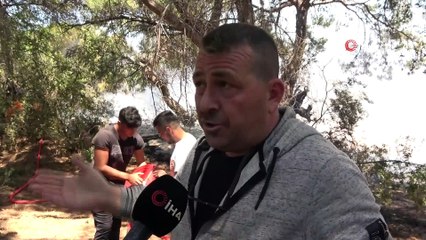 Yangını gören kovasını alıp müdahaleye koştu