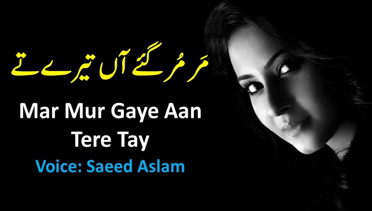 Poetry Mar Mur Gaye Aan Tere Tay By Saeed Aslam | Punjabi Poetry WhatsApp status | Poetry status