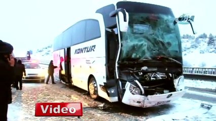 Yolcu otobüsüyle tır çarpıştı!