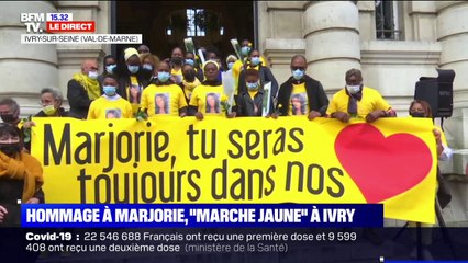 "Marjorie, tu seras toujours dans nos cœurs": une banderole déployée sur le parvis de l'hôtel de ville d'Ivry-sur-Seine