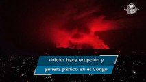 Volcán Nyiragongo en el Congo entra en erupción tras intensa actividad